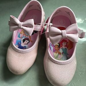 Disney Pink Sparkly Dress Shoes with Princess Design